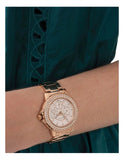Guess Crown Jewel Multifunction Diamonds White Dial Rose Gold Steel Strap Watch For Women - GW0410L3 Authentic Buy Shop Now