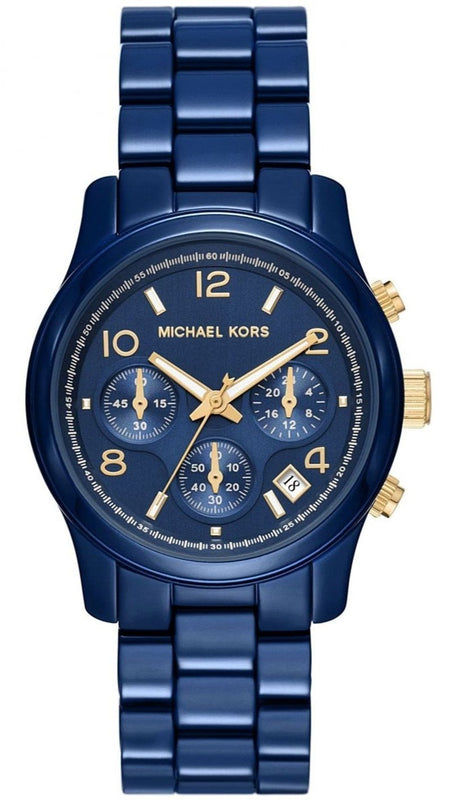 Michael Kors Runway Analog Blue Dial Blue Steel Strap Watch for Women - MK7332 Authentic Buy Shop Now