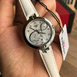 Tissot T Trend Flamingo Valentines Mother of Pearl White Dial White Leather Strap Watch For Women - T094.210.16.111.01 Authentic Buy Shop Now