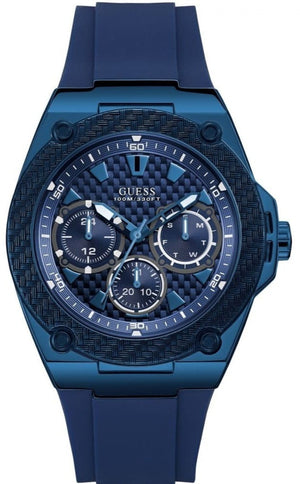 Guess Legacy Blue Dial Blue Rubber Strap Watch for Men - W1049G7 Authentic Buy Shop Now