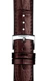 Tissot T-Classic Powermatic 80 Silver Dial Brown Leather Strap Watch For Men - T122.407.16.031.00 Authentic Buy Shop Now
