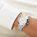 Michael Kors Bradshaw Chronograph Silver Dial Silver Steel Strap Watch for Women - MK6174 Authentic Buy Shop Now