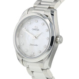 Omega Seamaster Aqua Terra Quartz Diamonds Mother of Pearl Dial Silver Steel Strap Watch for Women - 220.10.28.60.55.001 Authentic Buy Shop Now