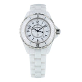Chanel J12 Ceramic White Dial White Steel Strap Watch for Women - J12 H0968 Authentic Buy Shop Now