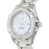 Tag Heuer Aquaracer Diamonds Mother of Pearl White Dial Silver Steel Strap Watch for Women - WBD1415.BA0741 Authentic Buy Shop Now