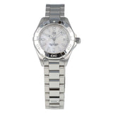 Tag Heuer Aquaracer Quartz Mother of Pearl White Dial Silver Steel Strap Watch for Women - WBD1411.BA0741 Authentic Buy Shop Now