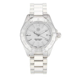 Tag Heuer Aquaracer Quartz Mother of Pearl White Dial Silver Steel Strap Watch for Women - WBD1411.BA0741 Authentic Buy Shop Now