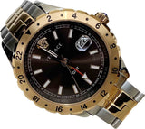 Versace Hellenyium GMT Black Dial Two Tone Steel Strap Watch for Men - V11040015 Authentic Buy Shop Now