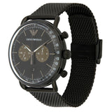 Emporio Armani Aviator Black Dial Black Mesh Bracelet Watch For Men - AR11142 Authentic Buy Shop Now
