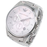 Emporio Armani Sportivo Chronograph Silver Dial Silver Steel Strap Watch For Men - AR5963 Authentic Buy Shop Now