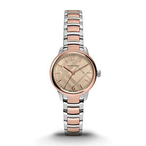 Burberry The Classic Rose Gold Dial Two Tone Steel Strap Watch for Women - BU10117 Authentic Buy Shop Now