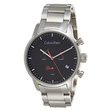 Calvin Klein City Chronograph Black Dial Silver Steel Strap Watch for Men - K2G27141 Authentic Buy Shop Now