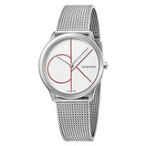 Calvin Klein Minimal White Dial Silver Mesh Bracelet Watch for Men - K3M51152 Authentic Buy Shop Now