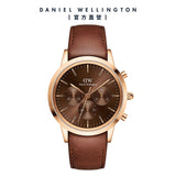 Daniel Wellington Iconic Chronograph St Mawes Brown Dial Brown Leather Strap Watch For Men - DW00100640 Authentic Buy Shop Now