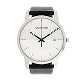 Calvin Klein City White Dial Black Leather Strap Watch for Men - K2G2G1CD Authentic Buy Shop Now