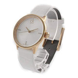 Calvin Klein Accent White Dial White Leather Strap Watch for Women - K2Y2Y6KW Authentic Buy Shop Now