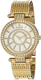 Guess Muse Crystals White Dial Rose Gold Steel Strap Watch For Women - W1008L2 Authentic Buy Shop Now