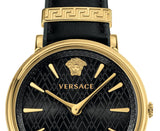Versace V Circulus Quartz Black Dial Black Leather Strap Watch for Women - VBP12017 Authentic Buy Shop Now