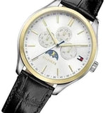 Tommy Hilfiger Oliver Analog Silver Dial Black Leather Strap Watch for Men - 1791305 Authentic Buy Shop Now