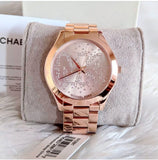 Michael Kors Slim Runway Rose Gold Dial Rose Gold Steel Strap Watch for Women - MK3591 Authentic Buy Shop Now