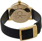 Calvin Klein Post Minimal Rose Gold Dial Black Leather Strap Watch For Men - K7622201 Authentic Buy Shop Now