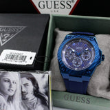 Guess Legacy Blue Dial Blue Rubber Strap Watch for Men - W1049G7 Authentic Buy Shop Now