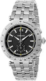 Versace V-Race Sport Black Dial Silver Steel Strap Watch for Men - VAH010016 Authentic Buy Shop Now