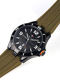 Tommy Hilfiger Drew Black Dial Green Rubber Strap Watch for Men - 1791065 Authentic Buy Shop Now