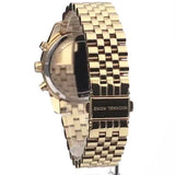 Michael Kors Lexington Chronograph Blue Dial Gold Steel Strap Watch For Women - MK6206 Authentic Buy Shop Now