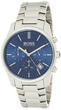 Hugo Boss Commander Blue Dial Silver Steel Strap Watch for Men - 1513434 Authentic Buy Shop Now