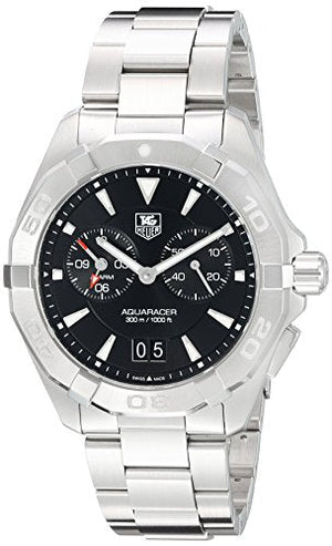 Tag Heuer Aquaracer Quartz Black Dial Silver Steel Strap Watch for Men - WAY111Z.BA0928 Authentic Buy Shop Now