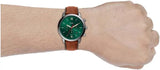 Fossil Neutra Chronograph Green Dial Brown Leather Strap Watch for Men - FS5735 Authentic Buy Shop Now