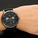 Tommy Hilfiger Evan Black Dial Black Leather Strap Watch for Men - 1710395 Authentic Buy Shop Now