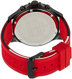 Tommy Hilfiger Multifunction Quartz Black Dial Red Rubber Strap Watch for Men - 1791722 Authentic Buy Shop Now