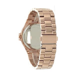 Michael Kors Lennox Three Hand Rose Gold Dial Rose Gold Steel Strap Watch For Women - MK7230 Authentic Buy Shop Now