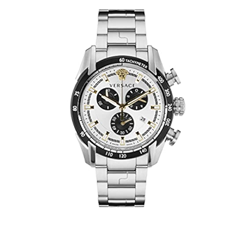 Versace V-Ray Chronograph Quartz Silver Dial Silver Steel Strap Watch For Men - VE2I00321 Authentic Buy Shop Now