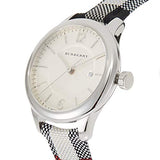 Burberry Classic Stone Silver Dial Horseberry Black Leather Strap Watch for Women - BU10103 Authentic Buy Shop Now
