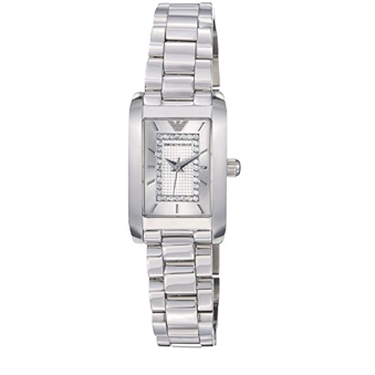 Emporio Armani Classic Diamonds Silver Dial Silver Steel Strap Watch For Women - AR3170 Authentic Buy Shop Now