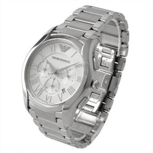 Emporio Armani Valente Chronograph Silver Dial Silver Steel Strap Watch For Men - AR11081 Authentic Buy Shop Now