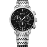 Hugo Boss Associate Black Dial Silver Steel Strap Watch for Men - 1513267 Authentic Buy Shop Now