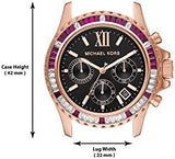Michael Kors Everest Chronograph Black Dial Rose Gold Steel Strap Watch for Women - MK6972 Authentic Buy Shop Now