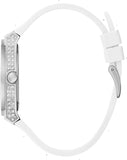 Guess Princess Crystals Silver Dial White Silicone Strap Watch For Women - GW0439L1 Authentic Buy Shop Now
