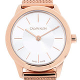 Calvin Klein Minimal White Dial Rose Gold Mesh Bracelet Watch for Women - K3M23626 Authentic Buy Shop Now