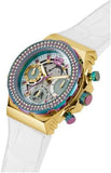 Guess Fusion Chronograph White Dial White Leather Strap Watch For Women - GW0553L2 Authentic Buy Shop Now