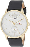 Tommy Hilfiger Hunter White Dial Black Leather Strap Watch for Men - 1791606 Authentic Buy Shop Now