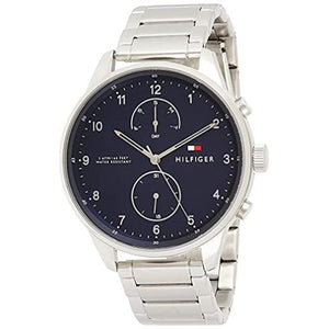Tommy Hilfiger Chase Multifunction Blue Dial Silver Steel Strap Watch for Men - 1791575 Authentic Buy Shop Now