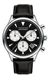 Movado Heritage Chronograph Black Dial Black Leather Strap Watch for Men - 3650005 Authentic Buy Shop Now