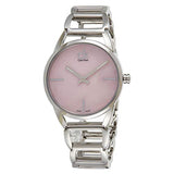 Calvin Klein Stately Pink Mother of Pearl Dial Silver Steel Strap Watch for Women - K3G2312E Authentic Buy Shop Now