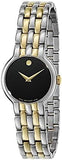 Movado Veturi Quartz Black Dial Two Tone Steel Strap Watch for Women - 0606933 Authentic Buy Shop Now