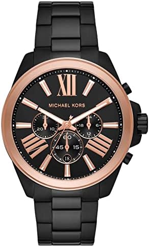 Michael Kors Wren Chronograph Black Dial Black Steel Strap Watch For Men - MK8933 Authentic Buy Shop Now